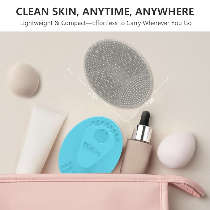 Face Scrubber 6 Pack, BEAUTAIL Silicone Manual Facial Cleansing Brush for Men Women, Gentle Face Scrubber Exfoliator, Skin Care Exfoliating Face Brush