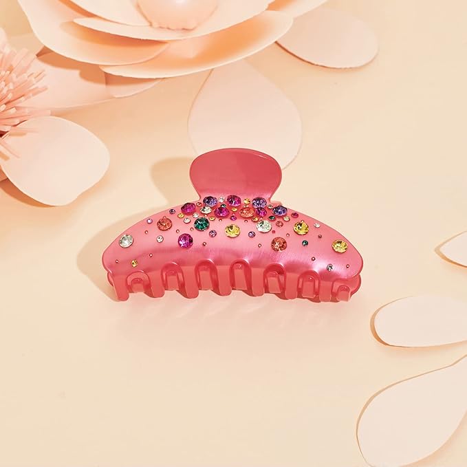 LILIE&WHITE Hair Clip, Hot Pink Acrylic Claws Hair Clips for Women, Medium Size, Nonslip Jaw Hair Clips, Hair Accessory