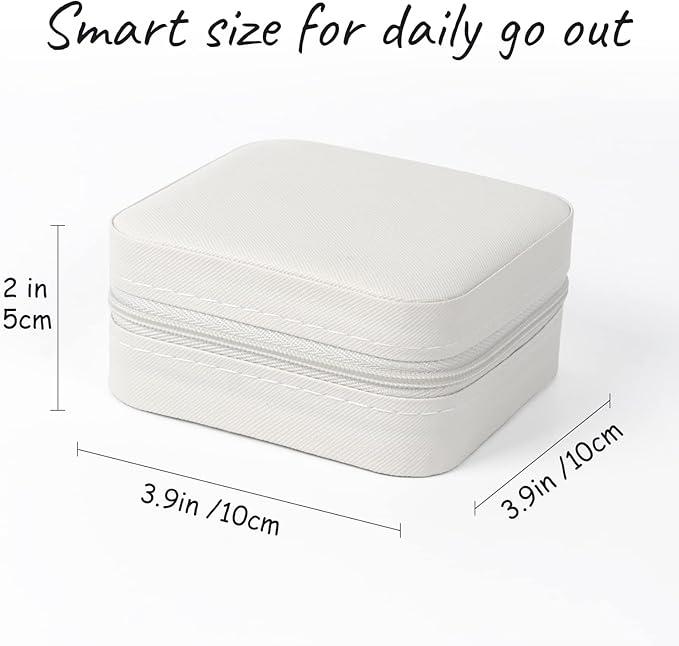 Travel Jewelry Case Small Jewelry Box Jewelry Organizer Storage Case Portable PU Leather Mini Jewelry Travel Case for Girls Womens Earring, Necklace, Rings,Bracelets