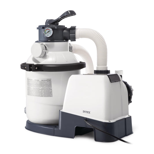 INTEX 1,500 GPH Krystal Clear Sand Filter Pump for Above Ground Pools, Swimming Pool Pump with Automatic Timer - Improved Circulation, Filtration, & Clarity