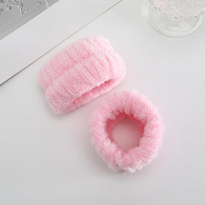 Spa Headbands for Washing Face Soft Puffy Bubble Headbands Wristband for Women Girls Makeup Skin Care Facial Beauty Shower Towel Hairband