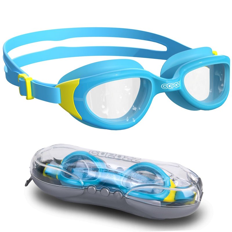 COPOZZ Kids Swim Goggles | Anti-Fog & HD | Comfy 3D Fit | Durable Unisex-Child Swimming Goggles for Boys & Girls Ages 3-14