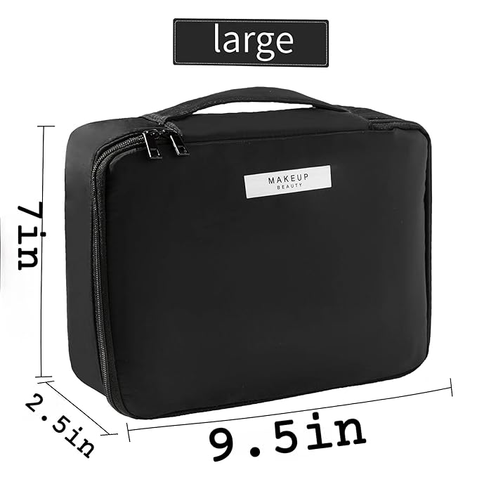 Travel Makeup Bag Cosmetic Bag Makeup Bag Toiletry bag for women and men (Black)