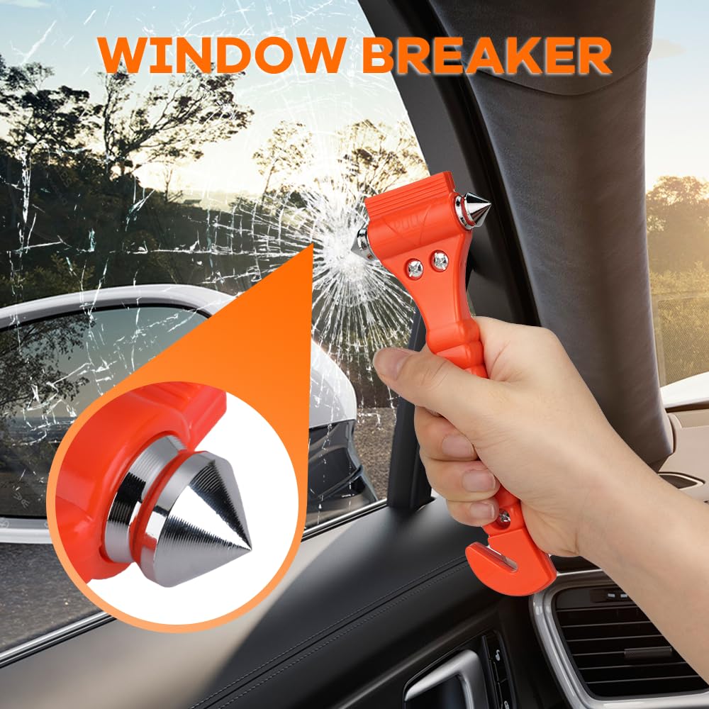 10 PCS Car Safety Hammer Emergency Escape Tool Auto Car Window Glass Hammer Breaker and Seat Belt Cutter Escape 2-in-1 for Family Rescue & Auto Emergency Escape Tools