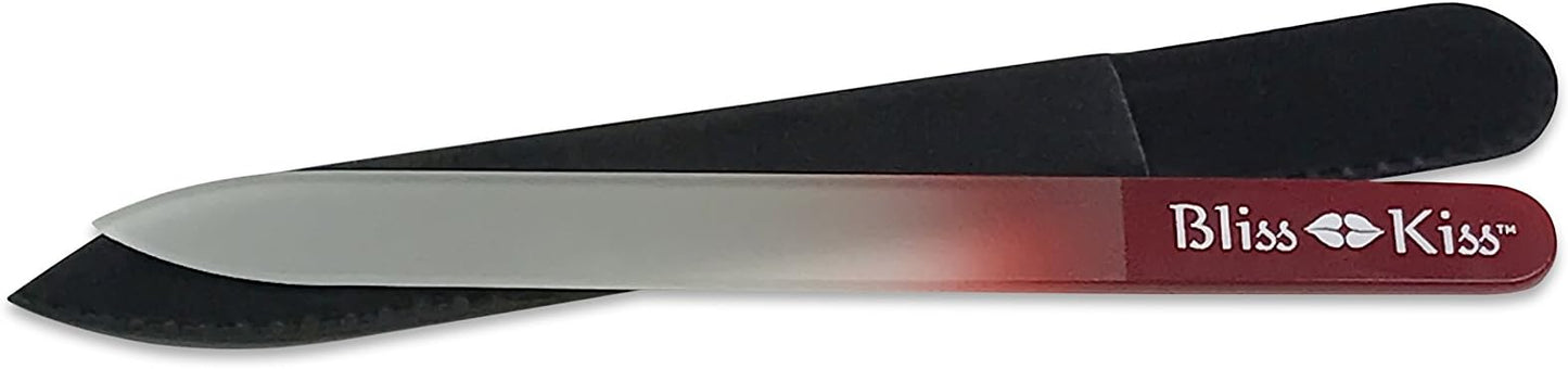 Bliss Kiss Simply Crystal Nail File - Large - Czech Glass - with case and Sleeve (Pack of 2)
