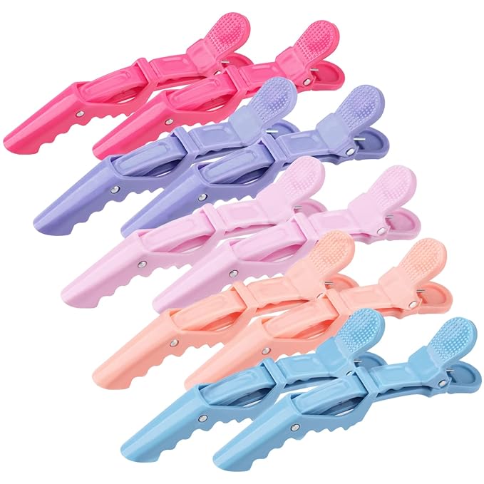 Plastic Non Slip Hair Clips for Women, Professional Alligator Hair Clips, Hair Styling Clips Sectioning Clips of Hair Salon (10PCS Macaroon)