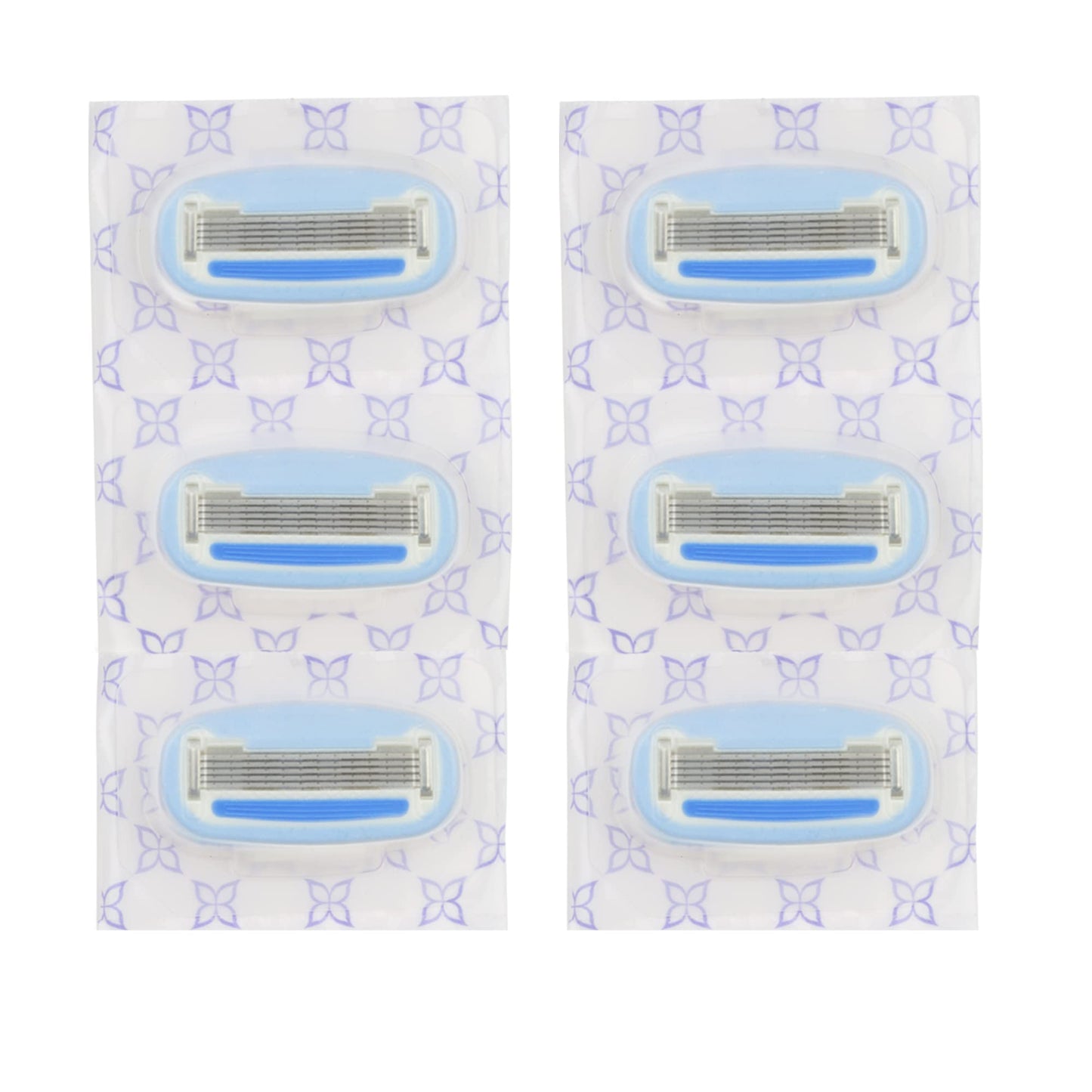 Amazon Basics 5-Blade Razor Refills for Women, (Fits Amazon Basics Razor Handles Only) (Previously Solimo), 6 Count (Pack of 2)