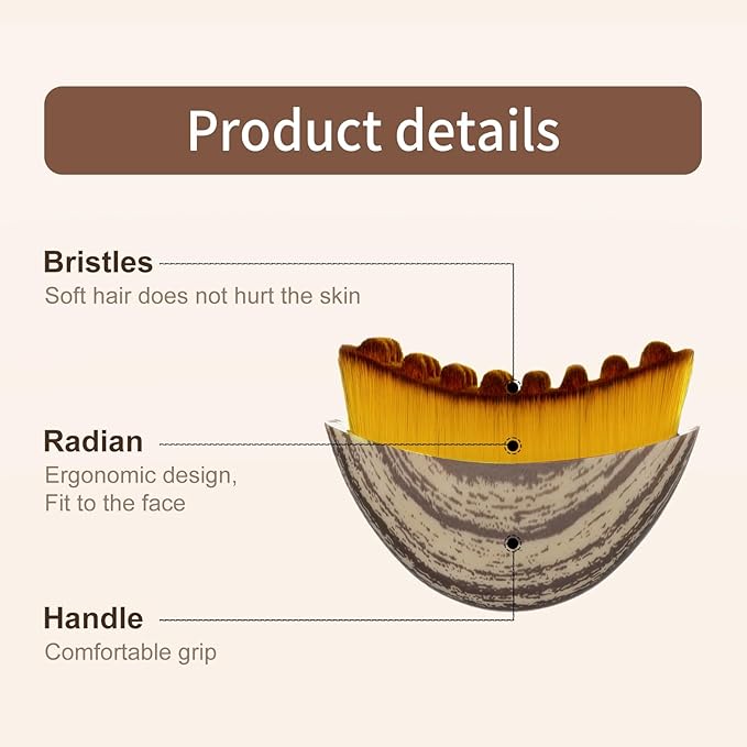 Lymphatic Contour Face Brush - Our Contour Face Brush for Lymphatic Drainage is expertly Designed to Reduce Puffiness and Awaken Your skin's Natural Radiance (Coffee Brown)