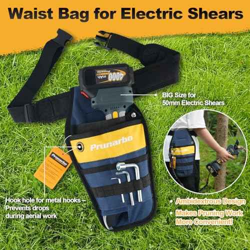Pruner Holster with Belt Adjustable Durable Tool Pouch for Gardening Pruning Shears Holder Organizer Kit Quick Release and Fix Magnetic Buckle Convenient for Orchardist Gardener Farmer