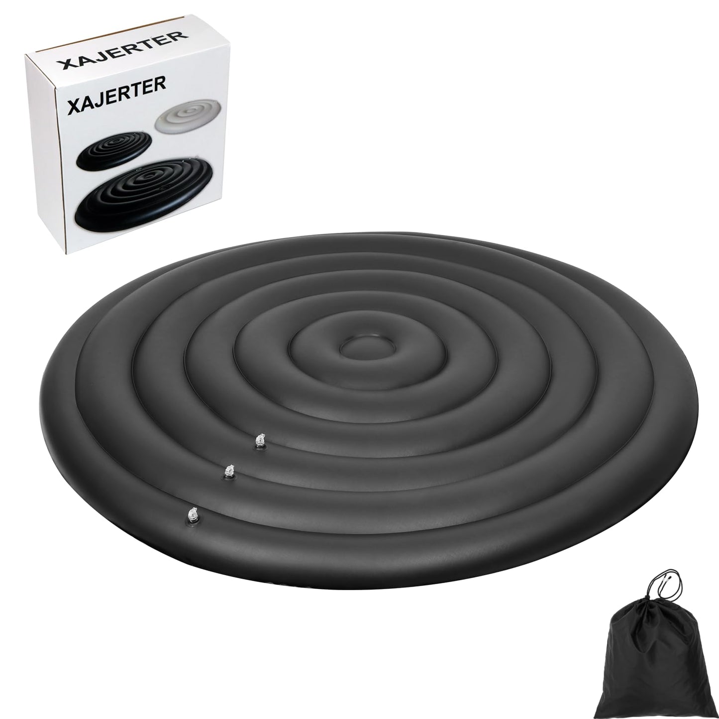 Inflatable Hot Tub Cover Round, Fits Saluspa Coleman Intex Cover, Thermal Insulated & Energy-Saving Weatherproof Protector, Unique Design Flexible Adjust Pool Cover Size Replacement-Life Time Support