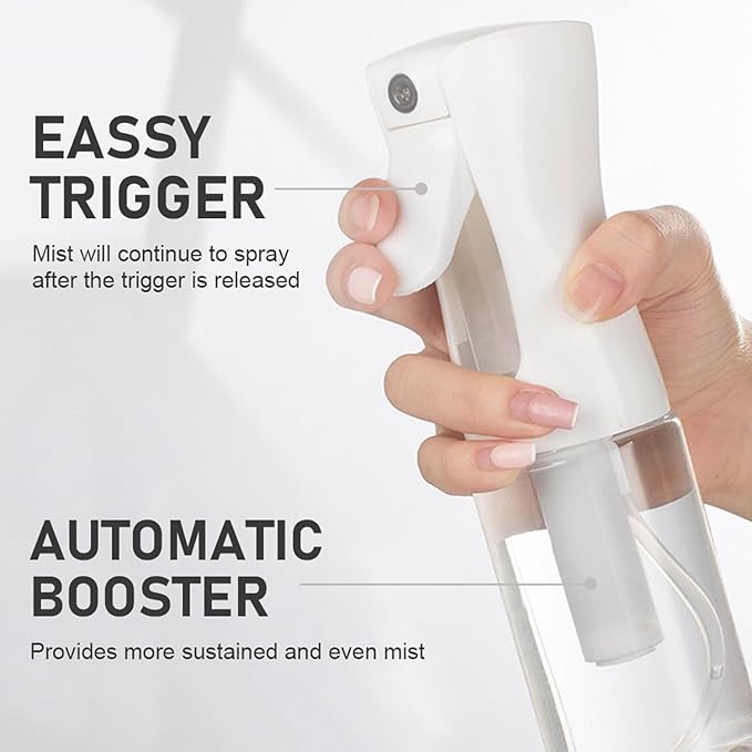 ELEMSY Spray Bottle For Hair (2 Pack 10 OZ) Continuous Mister Empty Spray Bottles, Ultra Fine Mist Water Sprayer for Hairstyling, Cleaning, Plants, Pets, Barbers, Salons, Essential Oil Scents