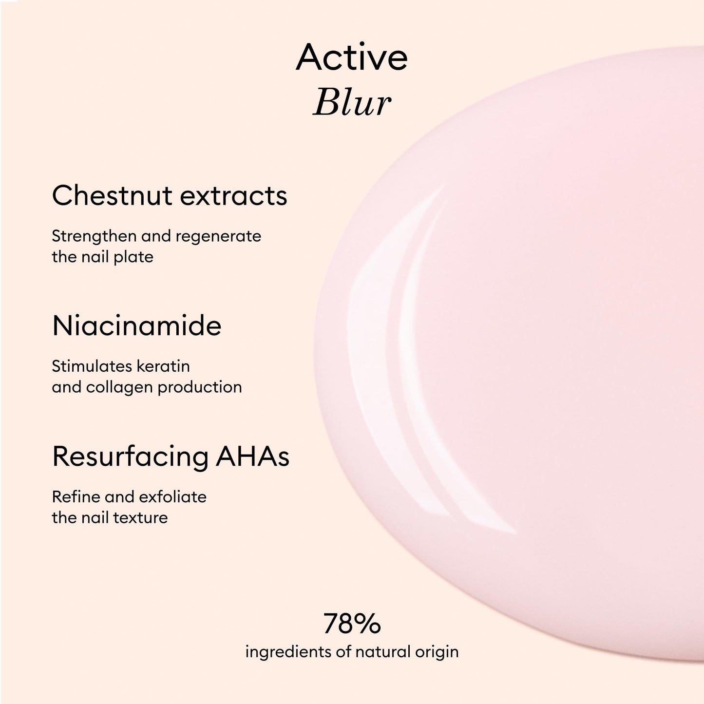 Manucurist Active Blur™ Blurring Treatment Nail Polish – Powder Pink Matte Nails Care with Niacinamide – No Lamp – Vegan & Made in France – Nail Strengthener and Growth for Weak Nails – Plant-Based