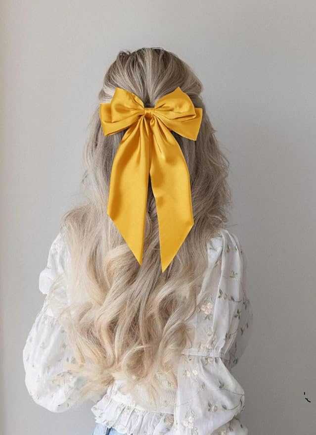 Hair Bows for Women Hair Ribbon Bow Hair Clips with Long Tails Vintage Hair Accessories for Women