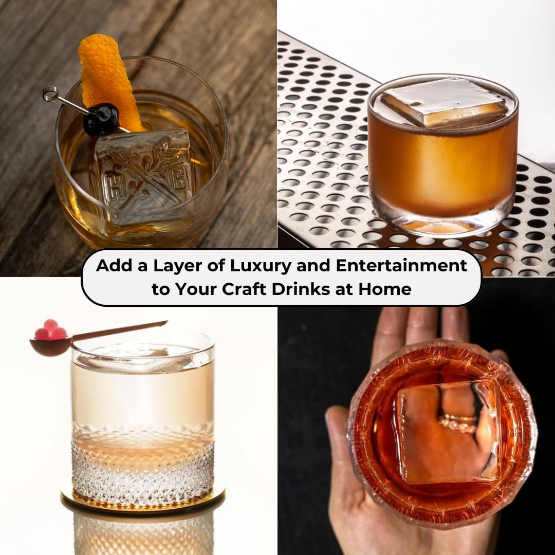 Klaris Mini - Clear Ice Cube Maker - Makes 2 Large, 2 Inch Crystal Clear Ice Cubes in 8 to 10 Hours - Creates Slow Melting Ice for Cocktails, Whiskey & Bourbon