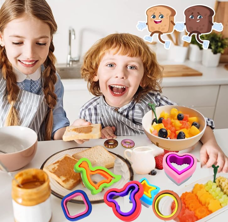 Sandwich Cutters for Kids Lunch, Uncrustable Maker, Sandwich Cutter and Sealer, Uncrustable Sandwich Cutter, Decruster Crustless Sandwich Maker, Bread Food Cookie Cutters for Lunch Box & Bento Box