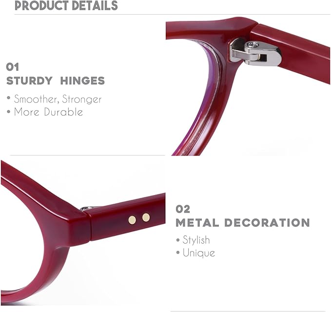mosanana Blue Light Blocking Oval Glasses for Women Trendy Retro MO25101