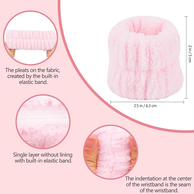 Snail Spa Headband and Wristband Set, Skincare Makeup Headband for Washing Face Cute Animal Spa Hair Bands for Women Girls Stocking Stuffers (Pink Blue Green)