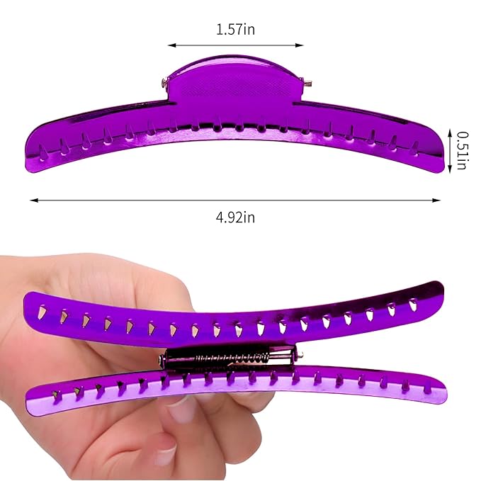 Vintage of Metal Finger Wave Hair Clips Clamps Aluminum Tip Finger Hair Clips Modeling Clamps Suitable for home and outdoor (12PCS Purple)