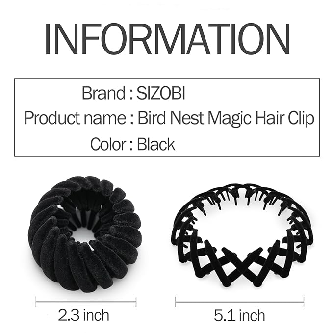 Sizobi Hair Barrettes & Scrunchies for Women's Hair for Every Hair Type Bird Nest Ponytail Holders