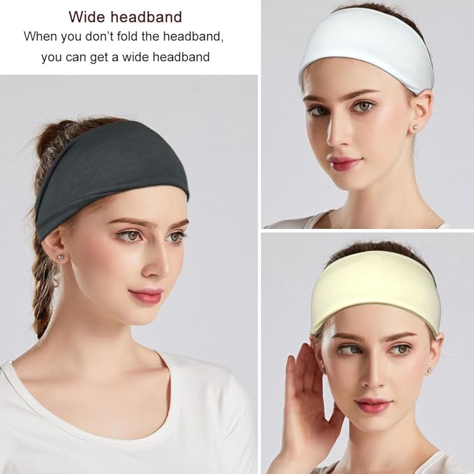 YONUF Fashion Headbands For Women Wide Headband Yoga Workout Head Bands Hair Accessories Band 6 Pack