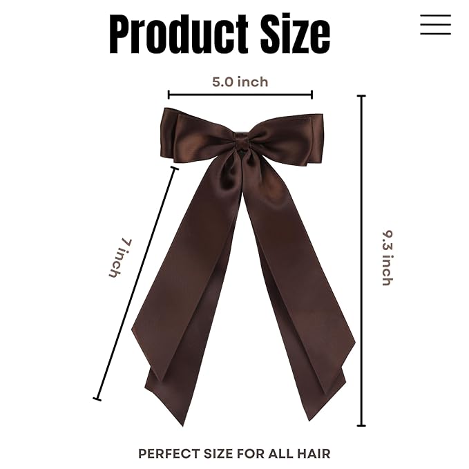 LuSeren 2 PCS Double Layer Hair Bows Brown Hair Ribbon Clips Ponytail Holder Accessories for Women Girls Toddlers Teens Kids