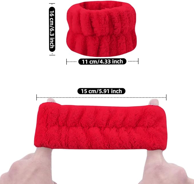 2 Pairs Wrist Washband for Women Washing Face, Wrist Spa Washband Absorbent Wristbands, Prevent Liquids from Spilling Down Your Arms