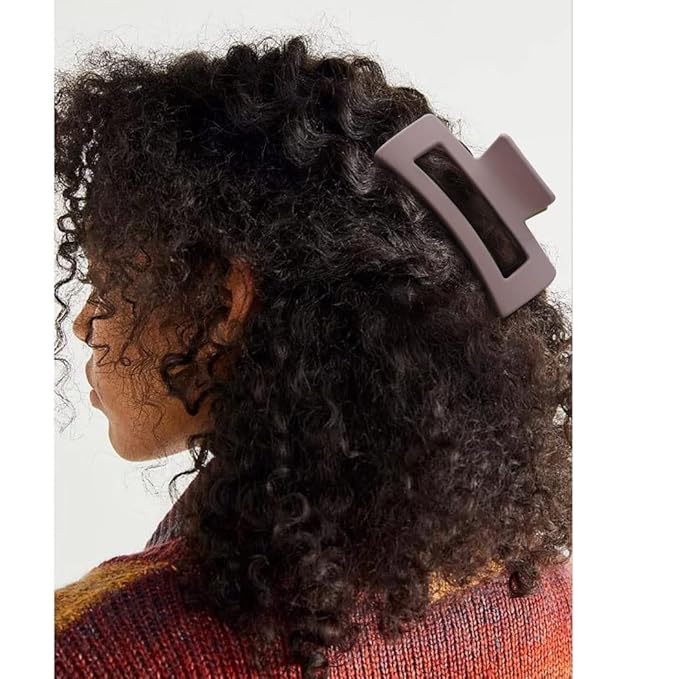 Canitor 4 PCS Matte Rectangular Banana Clips - Thick Hair Clips, Non-Slip Barrettes for Women's Thick Hair