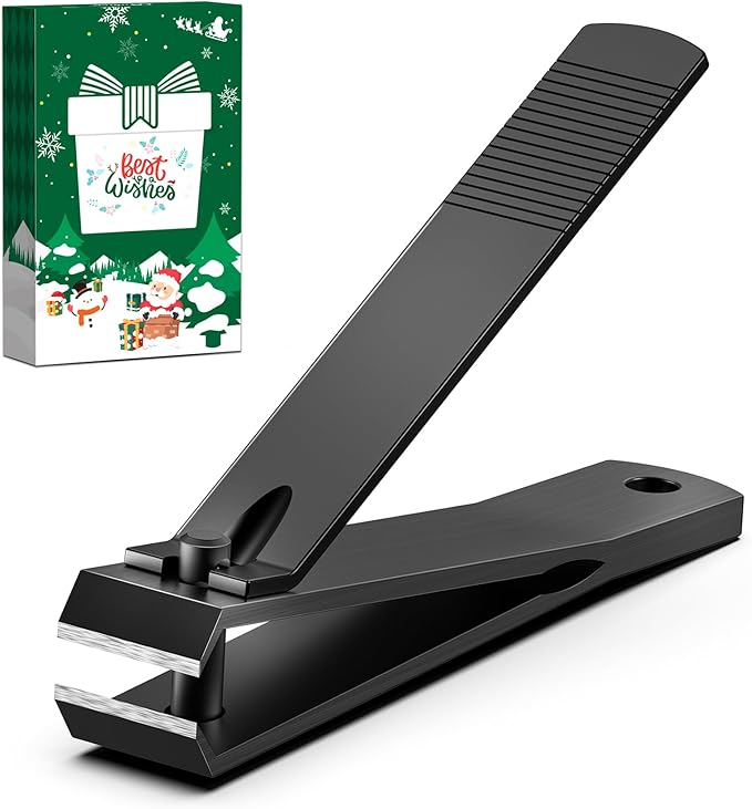 BALUCA Straight Toenail Clippers for Thick Nails | Heavy Duty Toenail Clippers for Seniors & Adults | Flat Edge Nail Clipper with Protective Case | Ideal Christmas Stocking Stuffers for Men & Women