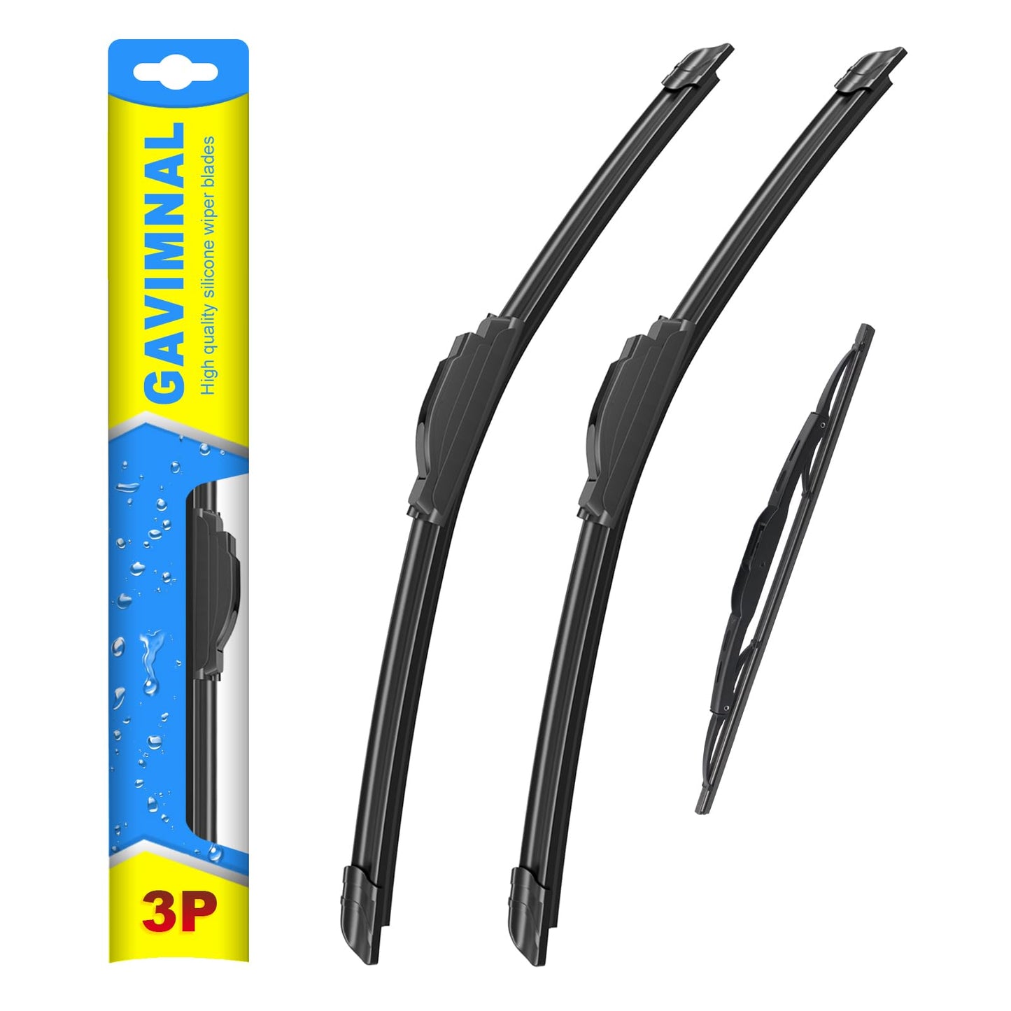 Gavimnal® 24"+18"+12" Silicone Wiper Blades Replacement For Chevrolet Equinox 2018-2021,All-Season Front Rear Windshield Wiper Blades(Set of 3)