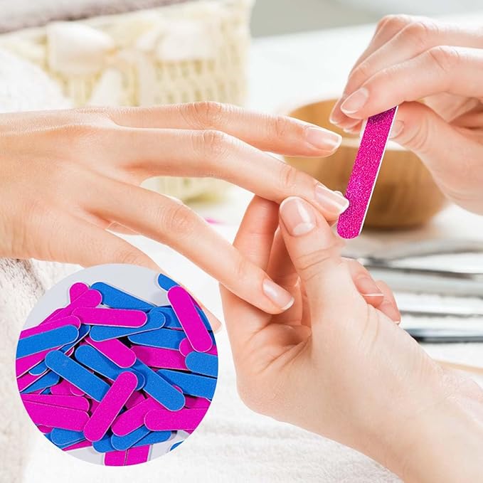 Mini Nail Files Bulk, 200 Pcs Disposable Double Sided Emery Boards Travel Size for Men, Women, Kids (3.3 Inch)