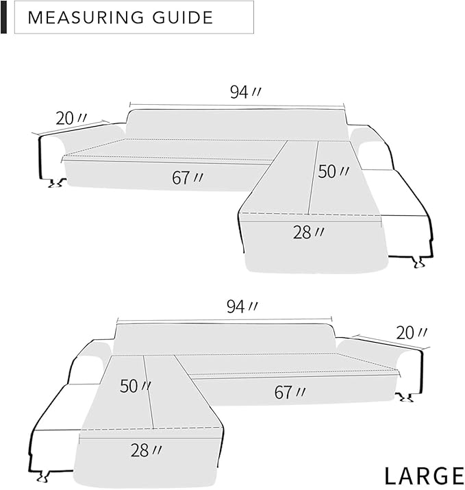 Easy-Going Sofa Slipcover L Shape Sofa Cover Sectional Couch Cover Furniture Protector Mat for Pets Dog Cat (Large,ClassicBlue/ClassicBlue)