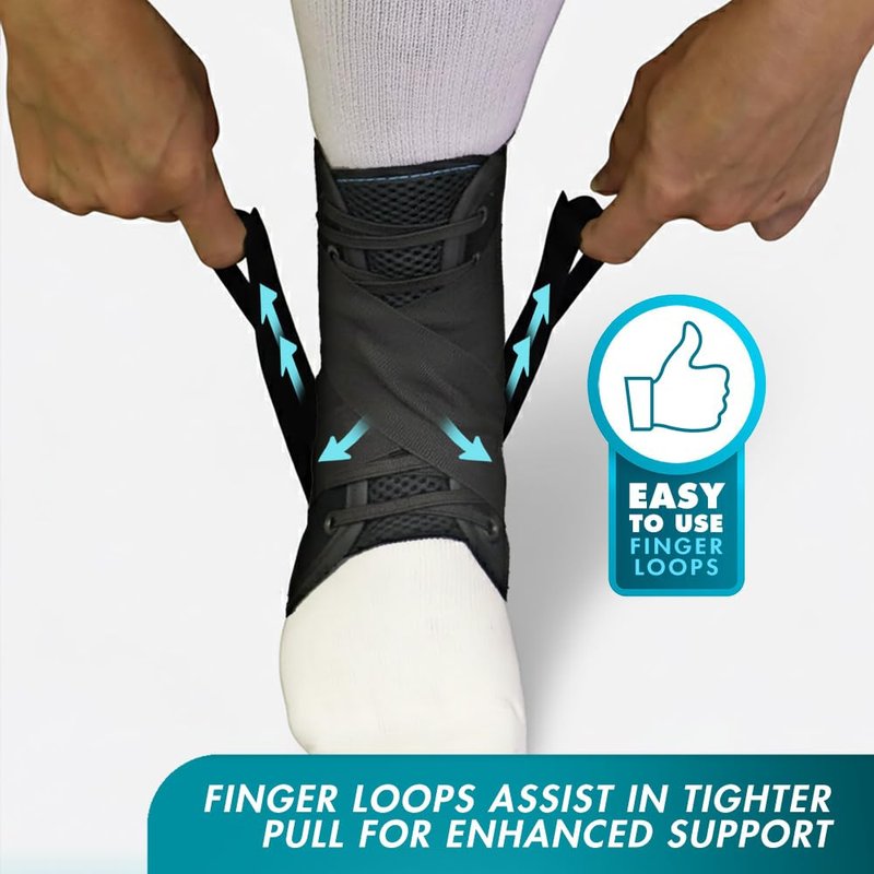 Med Spec ASO Ankle Stabilizer (3X-Large, Black) - Lace Up Ankle Brace for Ankle Sprain and Instability, Orthopedic Ankle Support for Men, Women, Adults, Teens and Kids, Sports Injury Recovery, 264018