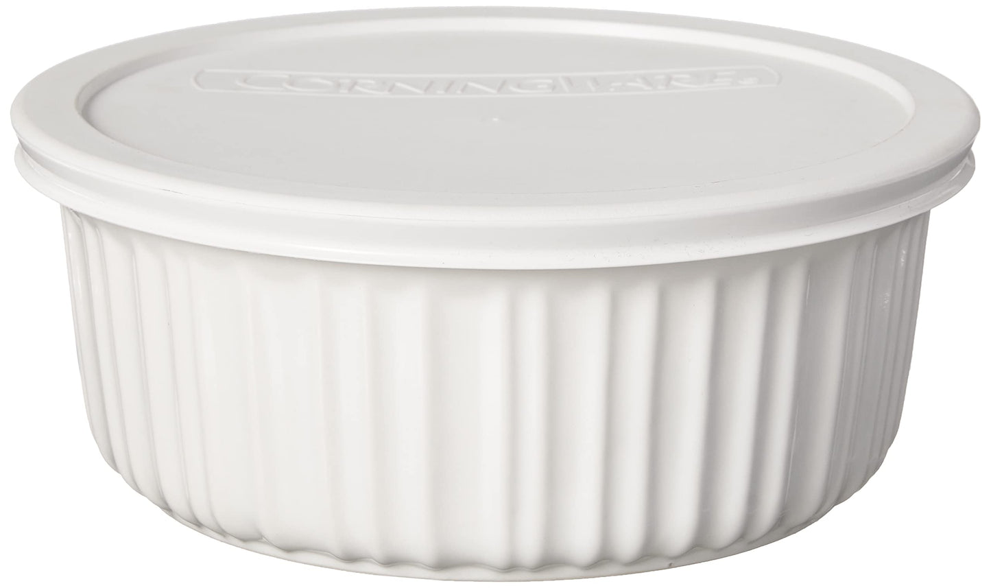 CorningWare French White 7-Pc Ceramic Bakeware Set with Lids Chip and Crack Resistant Stoneware Baking Dish, Microwave, Dishwasher, Oven, Freezer and Fridge Safe