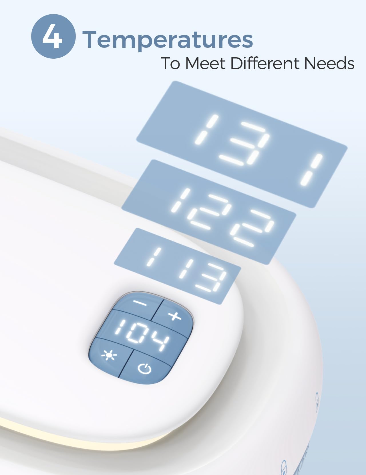 Momcozy Baby Wipe Warmer, Innovative Spring Design, Large Capacity Wipes Dispenser for 60-80pcs, Fast & Even Heating, 4 Modes of Temperature Heating Control, Diaper Wipe Warmer with Night Light, Blue