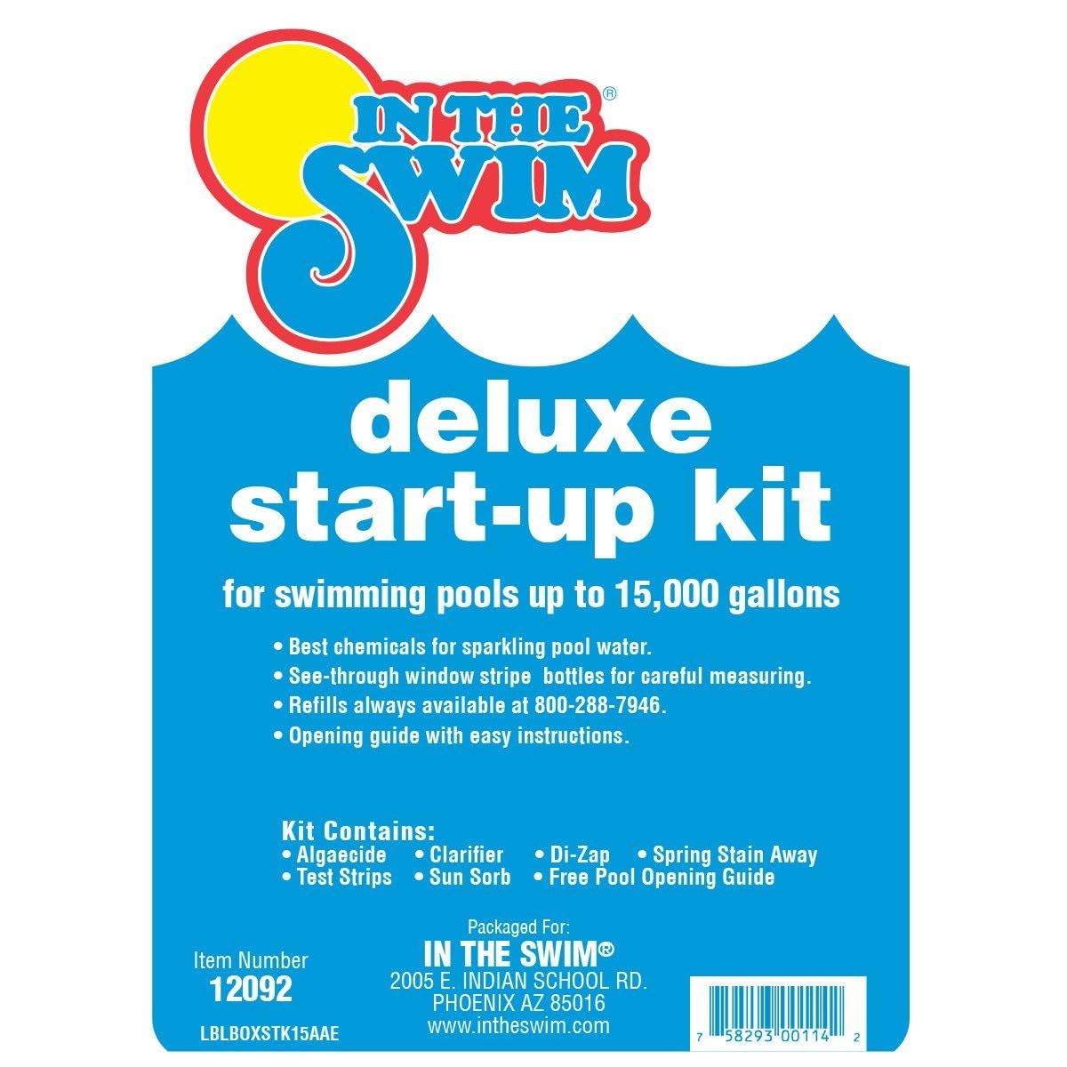 In The Swim Saltwater Pool Opening Chemical Kit - Start-Up Treatment for Salt Pools Up to 15,000 Gallons - Shock, Algaecide, Clarifier, Stain Preventer & Oil Absorber