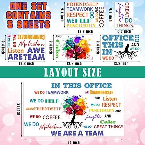 Chinco Office Inspirational Wall Decals Office Wall Decor for Quotes Positive Sayings Peel and Stick Workplace Stickers Motivational Teamwork Company Art We are a Team Gift(Elegant Style)
