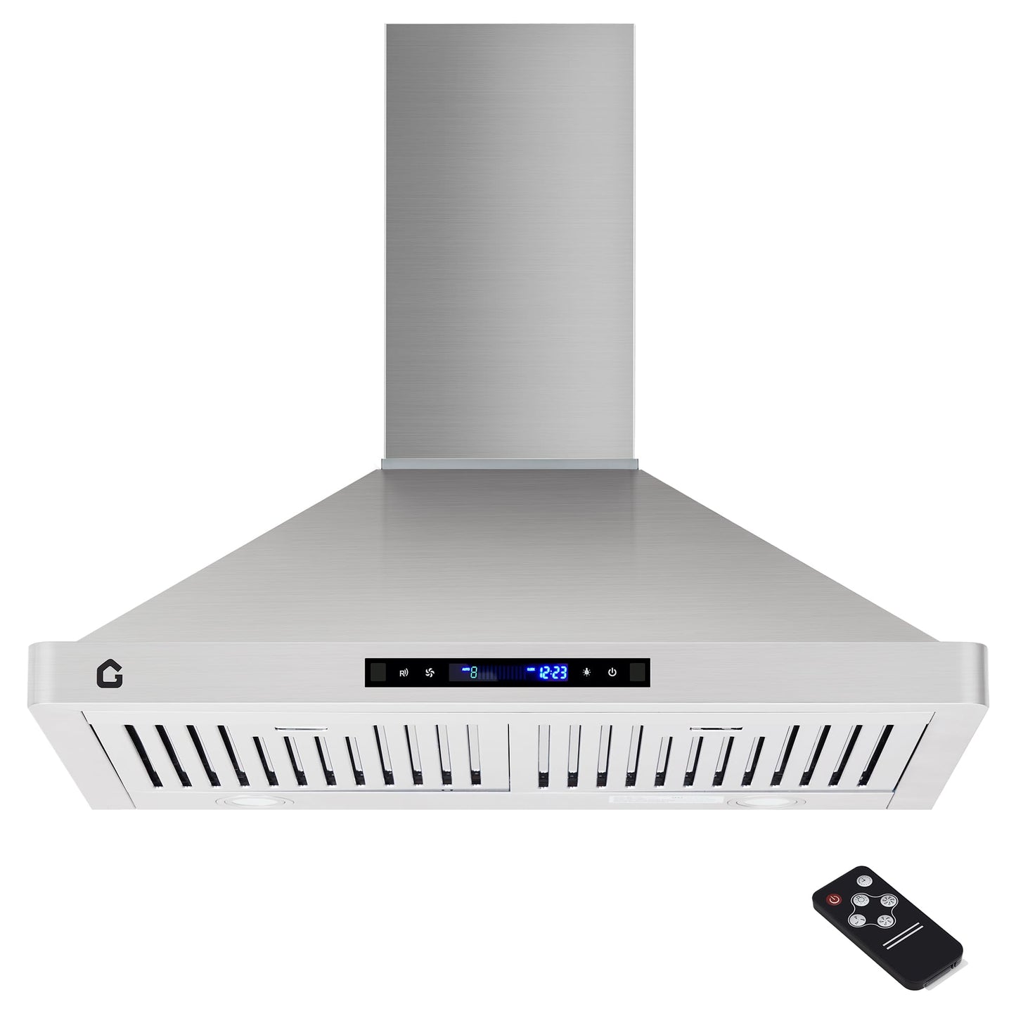30 Inch Range Hood with 250 CFM Fan, Convertible Duct/Ductless Ventilation, Touch Panel & Remote Control, Quiet 3-Speed Fan, Convertible Duct Design, Dishwasher-Safe Filters