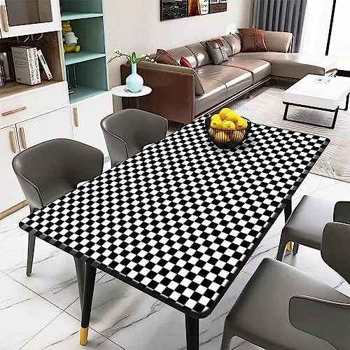 Black and White Contact Paper Mosaic Checkered Peel and Stick Wallpaper Lattice Self Adhesive Waterproof Vinyl Roll for Bathroom Kitchen Backsplash Cabinets Shelf Liners Drawers 17.3"x80"