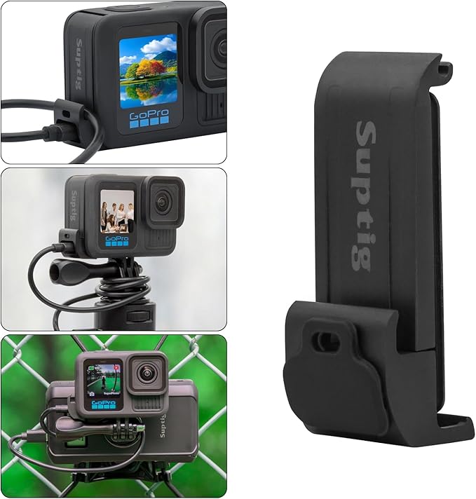 Suptig Upgraded Battery Door Cover, Replacement Side Door for GoPro Hero 13 Hero 12 Hero 11 Hero 10 Hero 9, Water Snow Resistant IPX 6 Waterproof.