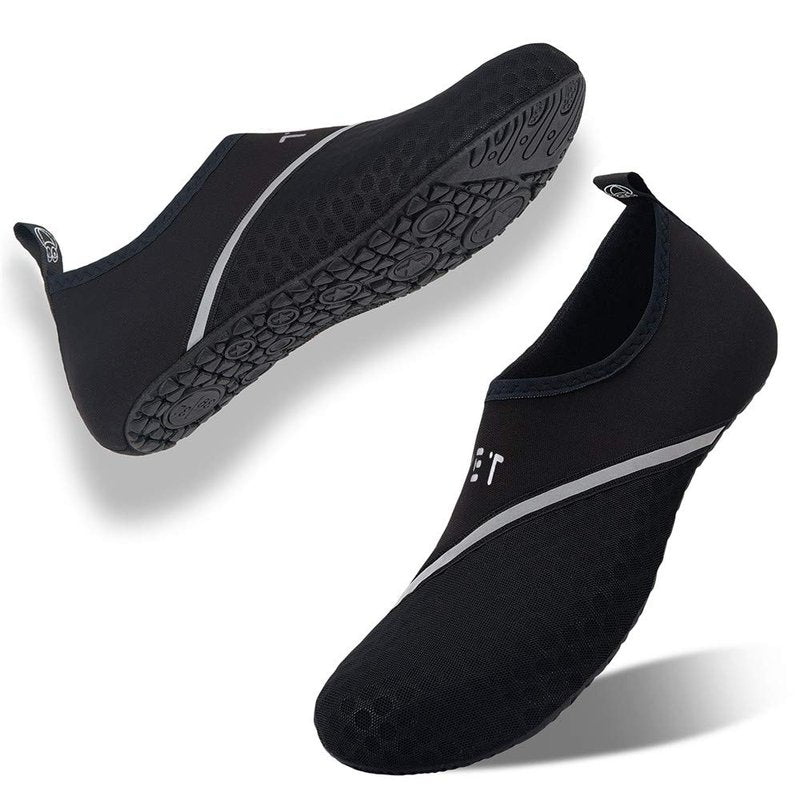 WateLves Water Sports Shoes Barefoot Quick-Dry Aqua Yoga Socks Slip-on for Men Women (DXB.Black, 38/39)