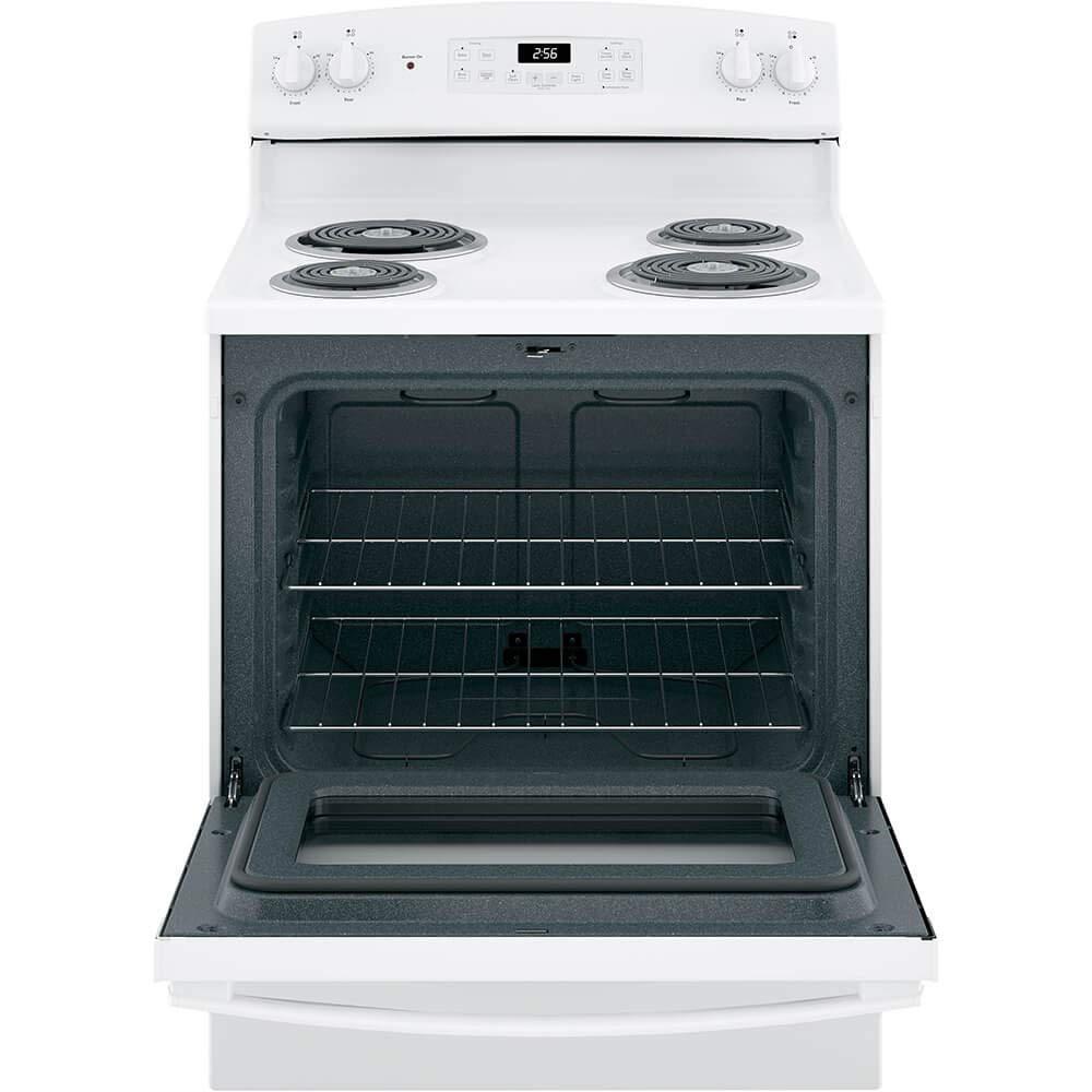 GE 30 in. 4 Burner Element Free-Standing Electric Range in White