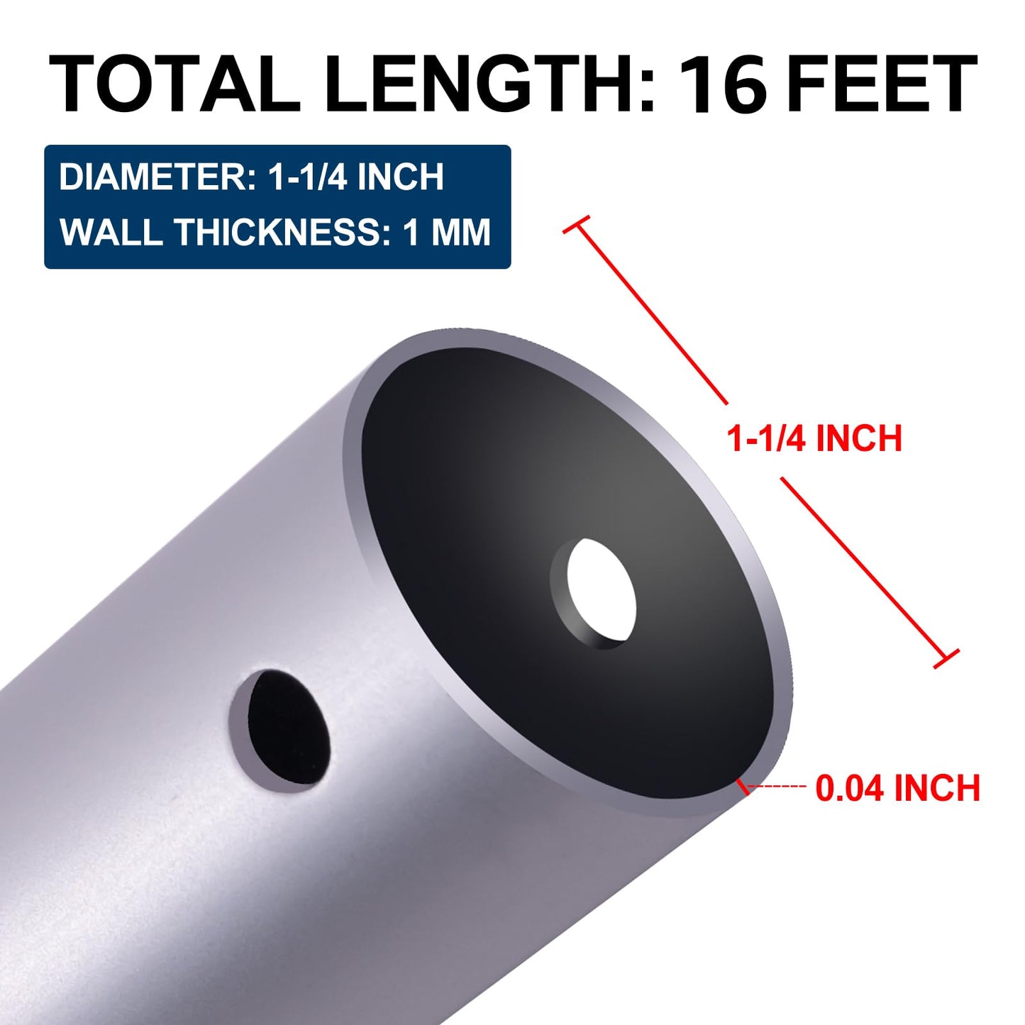 POOLAZA Pool Pole 16ft Heavy Duty, Detachable Swimming Pool Pole with User-Friendly Double Grip, Anodized Aluminum Pool Cleaning Pole, 4 Sections Super Sturdy Pool Poles for Cleaning