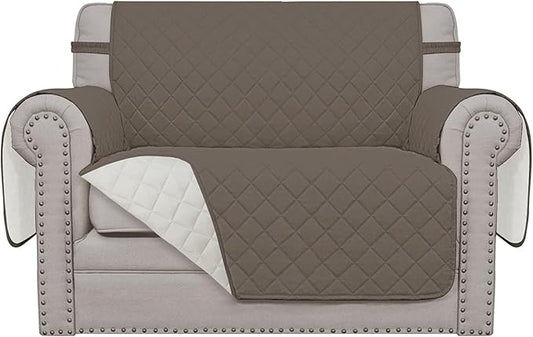 Easy-Going Oversized Chair Sofa Slipcover Reversible Sofa Cover Water Resistant Couch Cover Furniture Protector Cover with Elastic Straps for Pets Dog (Oversized Chair, Taupe/Ivory)