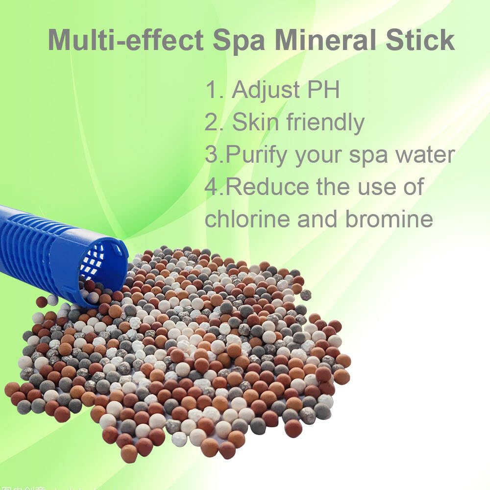 OBMAO Spa Mineral Sticks for Hot Tub Supplies，Hot Tub Stick with 4 Months Lifetime Universal for Pool&Hot Tub (Blue,2PCS)