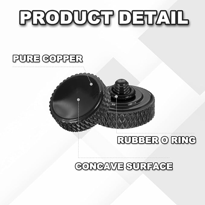 PATIKIL Camera Shutter Button, 4 Pack 12mm Concave Surface Shutter Release Buttons Pure Copper Camera Button for Nikon for Fujifilm for Leica DSLR/SLR, Matte Black