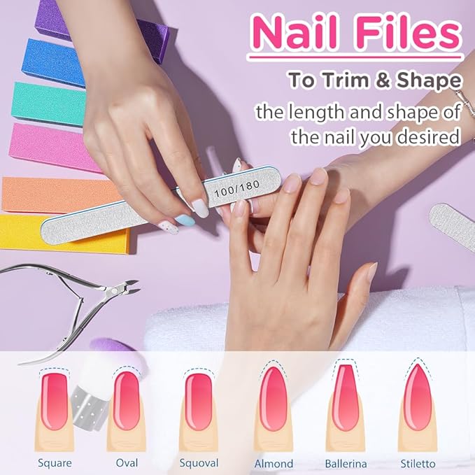 TsMADDTs Nail Buffers and Files, 6 pcs Buffer Blocks, 6PCS 100 180 Grit Files, Professional Manicure Tools Kit, Nail Care Tools Kit