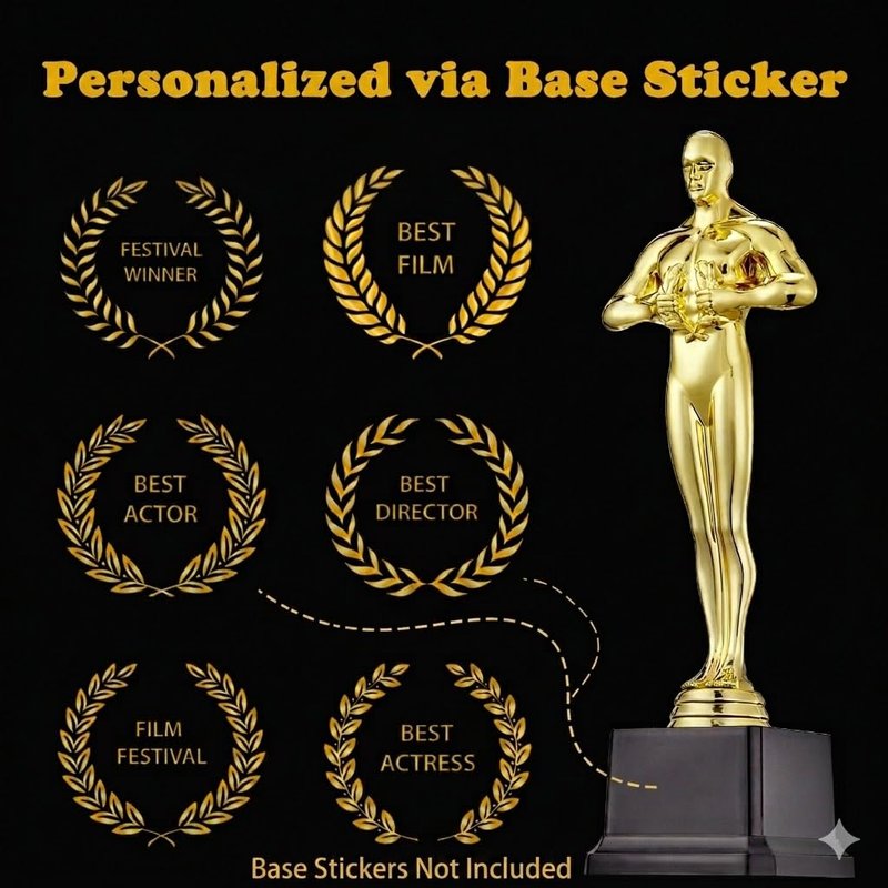 Jorpneost 10 Inch Gold Award Statue Trophy, Plastic Golden Award for Party Favors, Event Awards, Movie Night, Home & Office Display