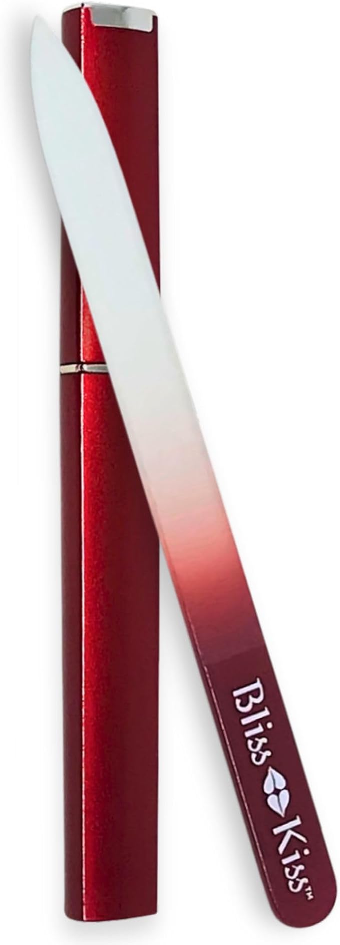 Bliss Kiss Simply Crystal Nail File - Large - Czech Glass - with case and Sleeve (Pack of 2)