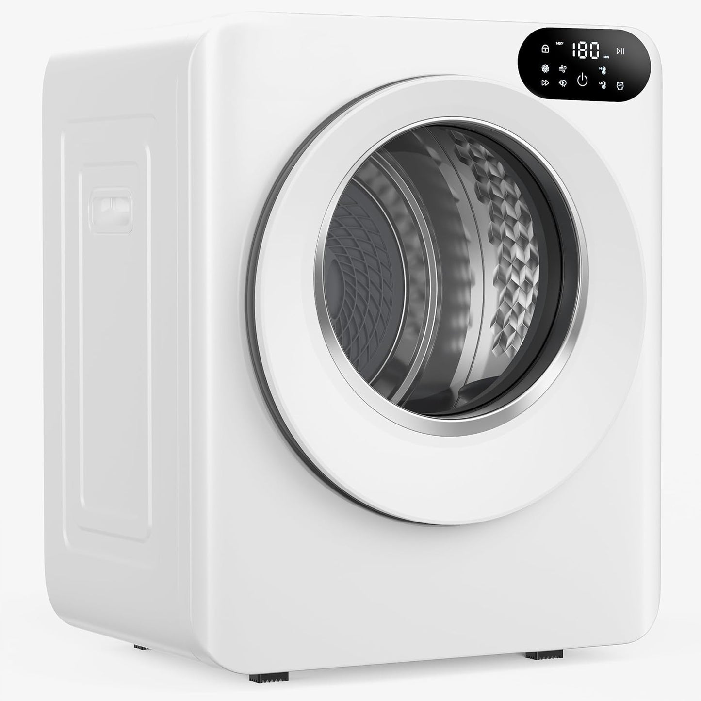 Euhomy Portable Dryer，1.5 Cu.Ft Clothes Dryer with Stainless Steel Drum, 850W Drying Machine with Exhaust Pipe, LED Control Panel For Apartments, Home, Dorm, White