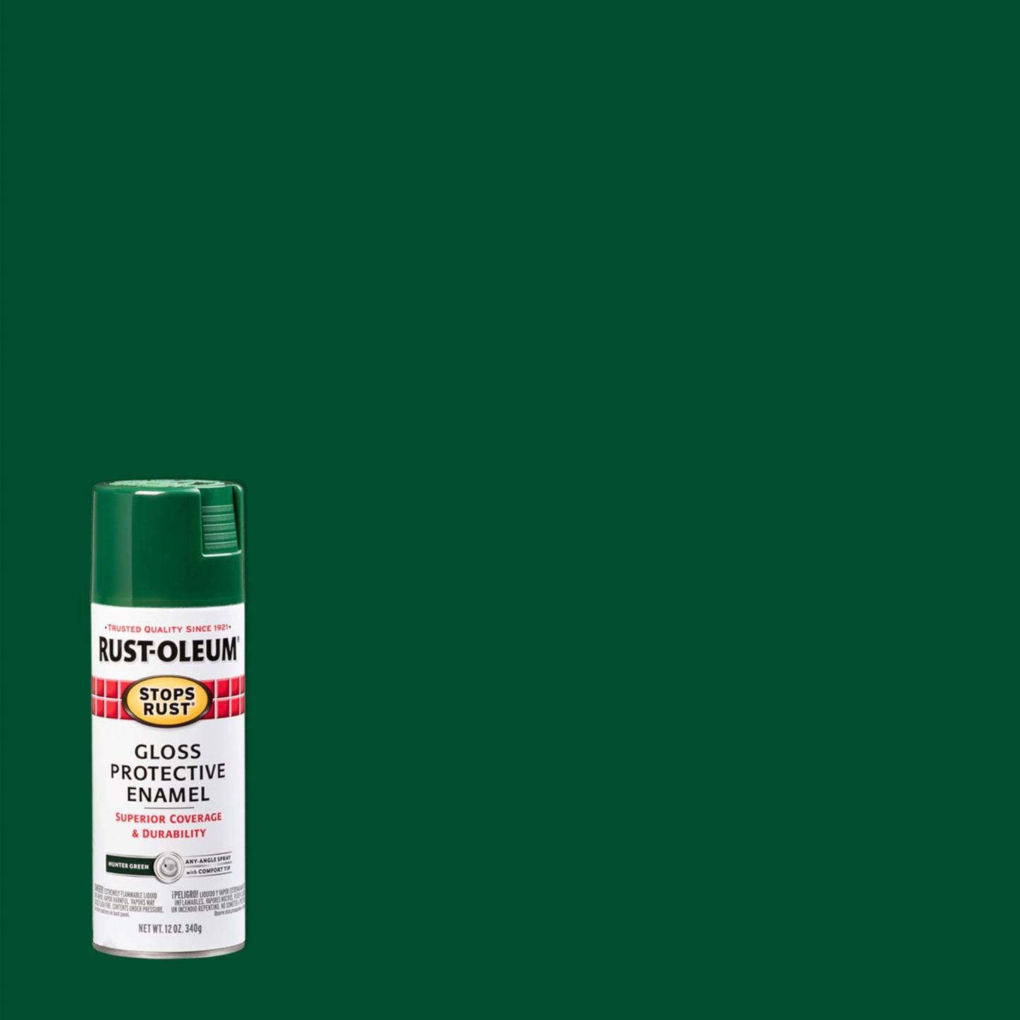 Rust-Oleum 7738830-6PK Stops Rust Spray Paint, 12 oz, Gloss Hunter Green, 6 Pack